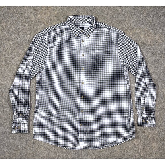 Johnnie O Sycamore Tucked Button Down Shirt Men’s XL Blue Red Gingham Wool Blend - Picture 2 of 9